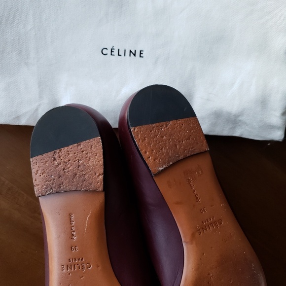 Celine Snakeskin Loafers (Burgundy, Size 39) - Picture 4 of 7